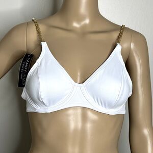 White Gold Chain Tie Bikini Top